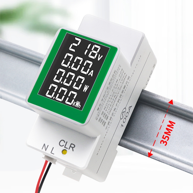 Volt Amp Power Factor Time Energy Voltage Current Monitor Din Rail Wattmeter Voltmeter Ammeter Power Meter AC50-300V wholesales