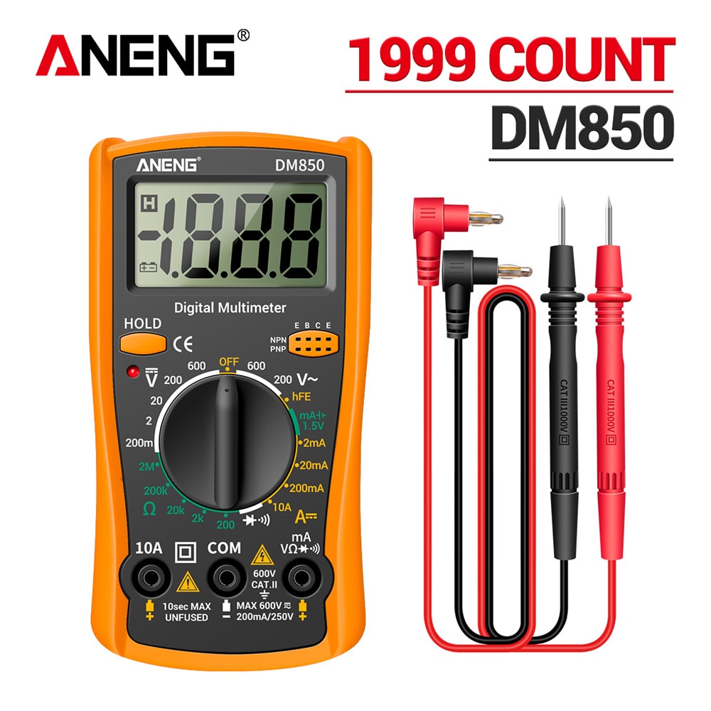 ANENG DM850 Eletrical Digital 1999 Counts Professional Multimeter Auto AC/DC Votage tester Ohm Current Ammeter Detector Tool