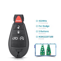 Dodge Dart 2012 2013 2014 2015 2016 M3N32297100 5 Buttons Car Remote Key Fob 433mhz ID46 Chip Keyless Smart Car Key