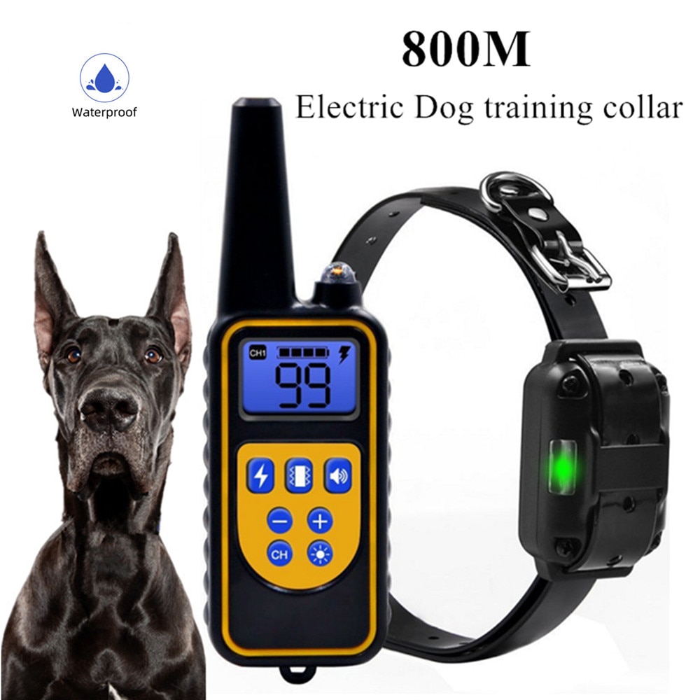 Dog Collar 800m Electric Dog Training Collar Pet Remote Control Waterproof Rechargeable for All Size Shock Vibration Sound40%off