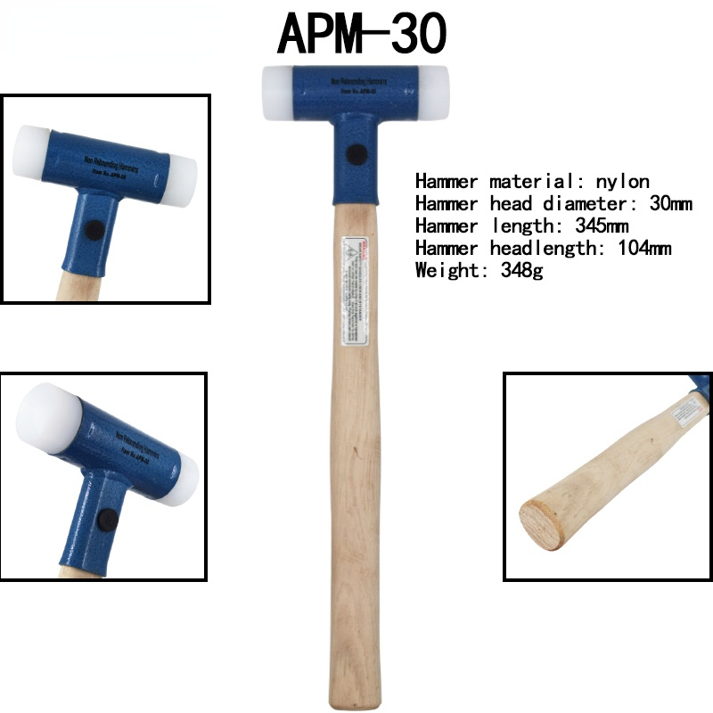 30mm-60mm Double Face Tap Nylon Hammer For Multifunctional hand tool hard plastic and Walnut wood handle diameter tools