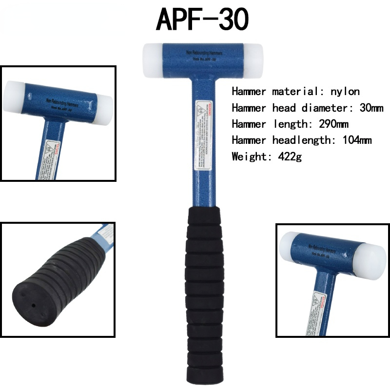 30mm-60mm Double Face Tap Nylon Hammer For Multifunctional hand tool hard plastic and Non Slip Plastic handle diameter tools