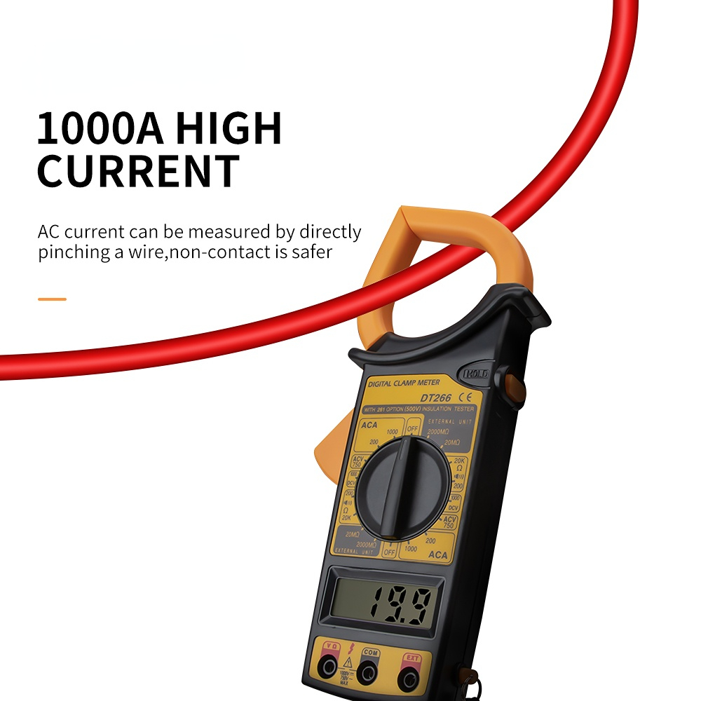 ANENG DT266 LCD 1999 Count Digital True RMS Professional Clamp Meter ACDC Current Voltage Tester Data Show Auto Multimeter Clamp