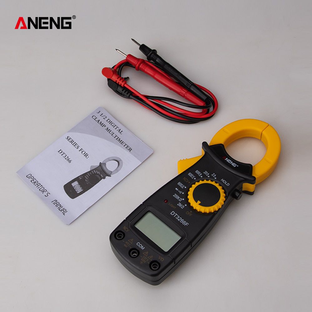 ANENG DT3266F Mini Digital Multimeter Ampere Electrical Clamp Meter AC / DC Voltage NCV Resistance Diode Tester with Buzzer