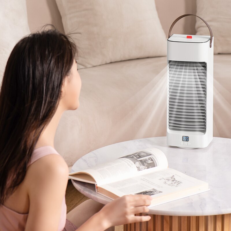 Dual-Head Air Conditioning Fan Portable Cooler Air Conditioner Humidifier Auto Rotating Water Cooling Fan With Double Spray