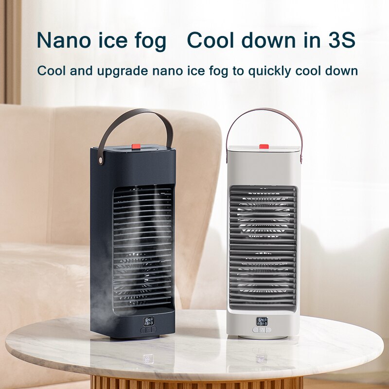 Dual-Head Air Conditioning Fan Portable Cooler Air Conditioner Humidifier Auto Rotating Water Cooling Fan With Double Spray