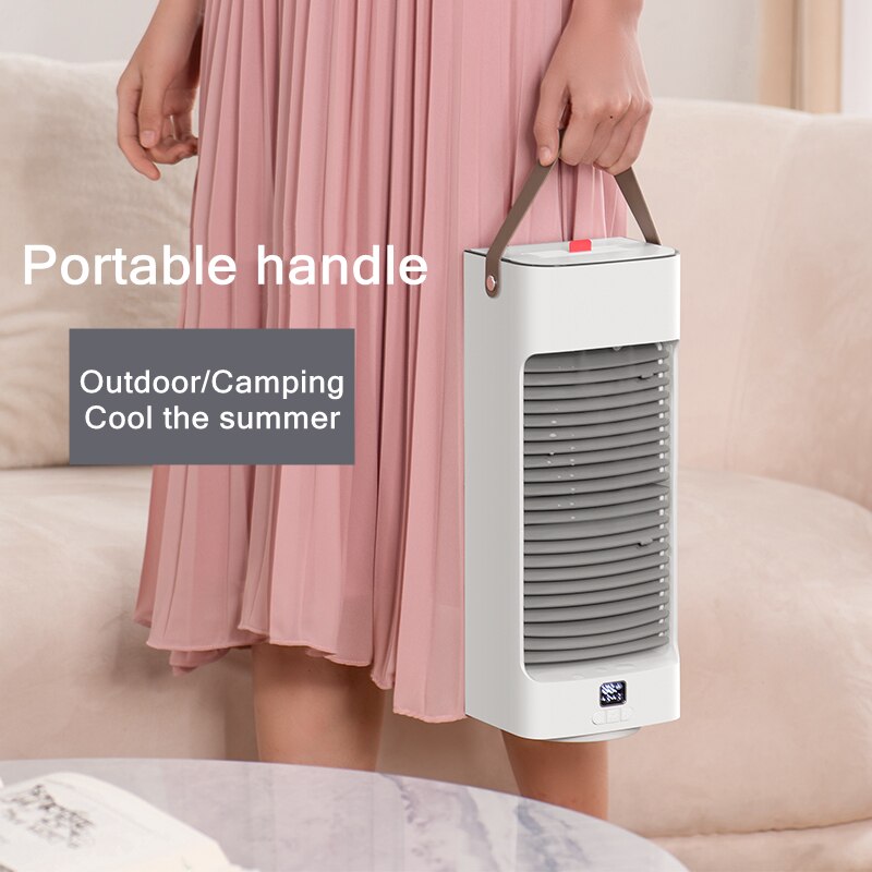 Dual-Head Air Conditioning Fan Portable Cooler Air Conditioner Humidifier Auto Rotating Water Cooling Fan With Double Spray