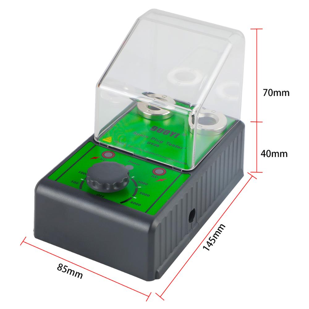 DUOYI DY28 12V Car Spark Plug Tester Dual Hole Lgnition Plug Analyzer Tool Scanner Gasoline Vehicles Petrol Car Ignition Testers