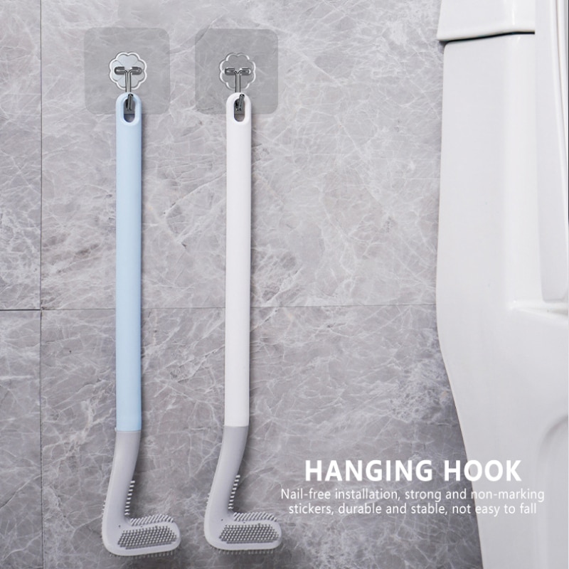 Durable Silicone Brush Golf Toilet Brush Creative Long Handle Toilet Cleaning Brush Household Cleaning Tools Bathroom Products
