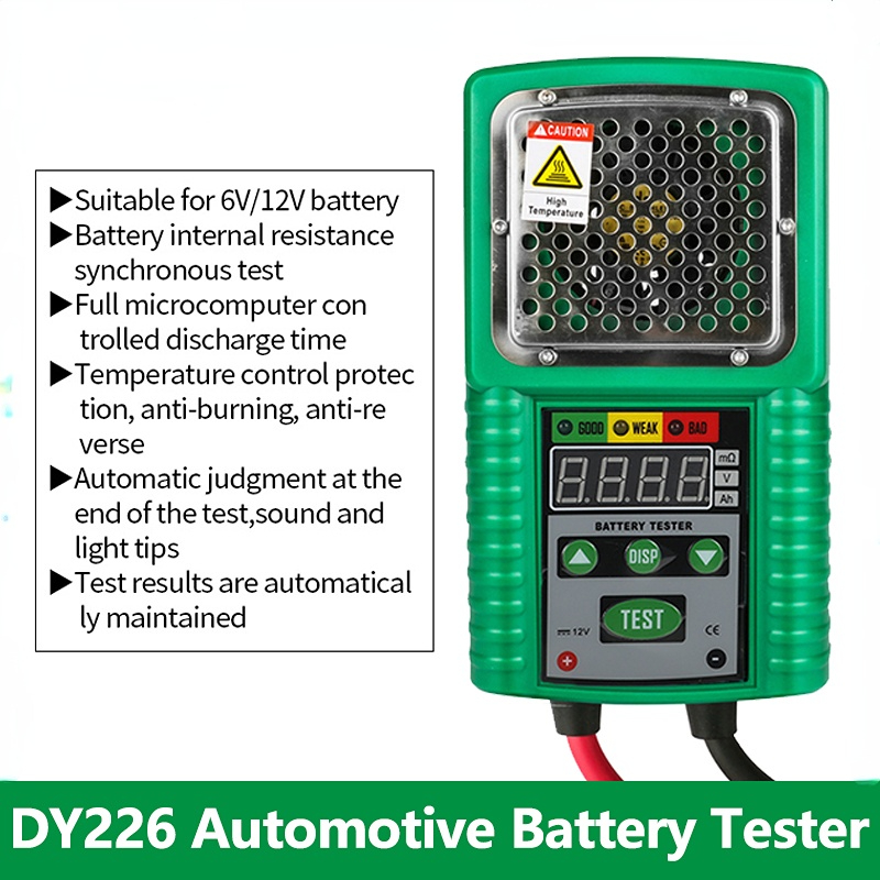 DUOYI DY226 Battery Tester 6V 12V DC Quick Cranking Charging Circut Tester UPS Automotive Solar Energy Storage Marine Battery