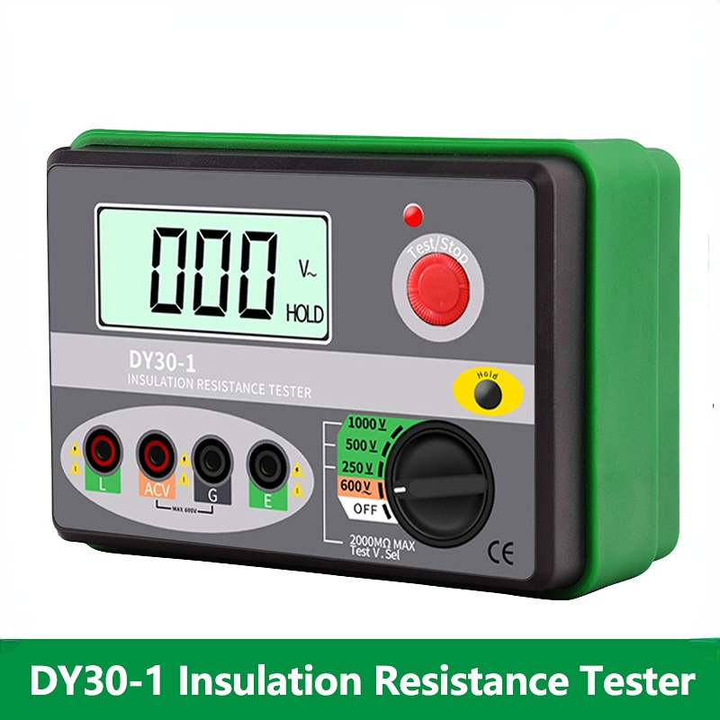 DY30-1 Digital Insulation Earth Resistance Tester Meter 0-2000M 0hm Megohmmeter Voltmeter Car Circuit Test Megger Meter