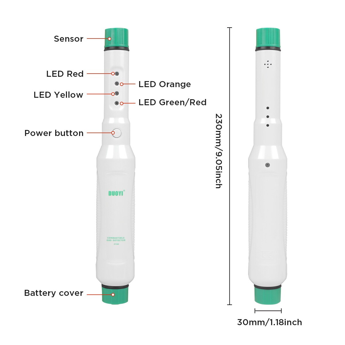 DUOYI DY80 Portable Gas Leak Detector Combustible LPG Natural Gas Detector Propane Butane Methane Natural Gas Safe Alarm Sensor