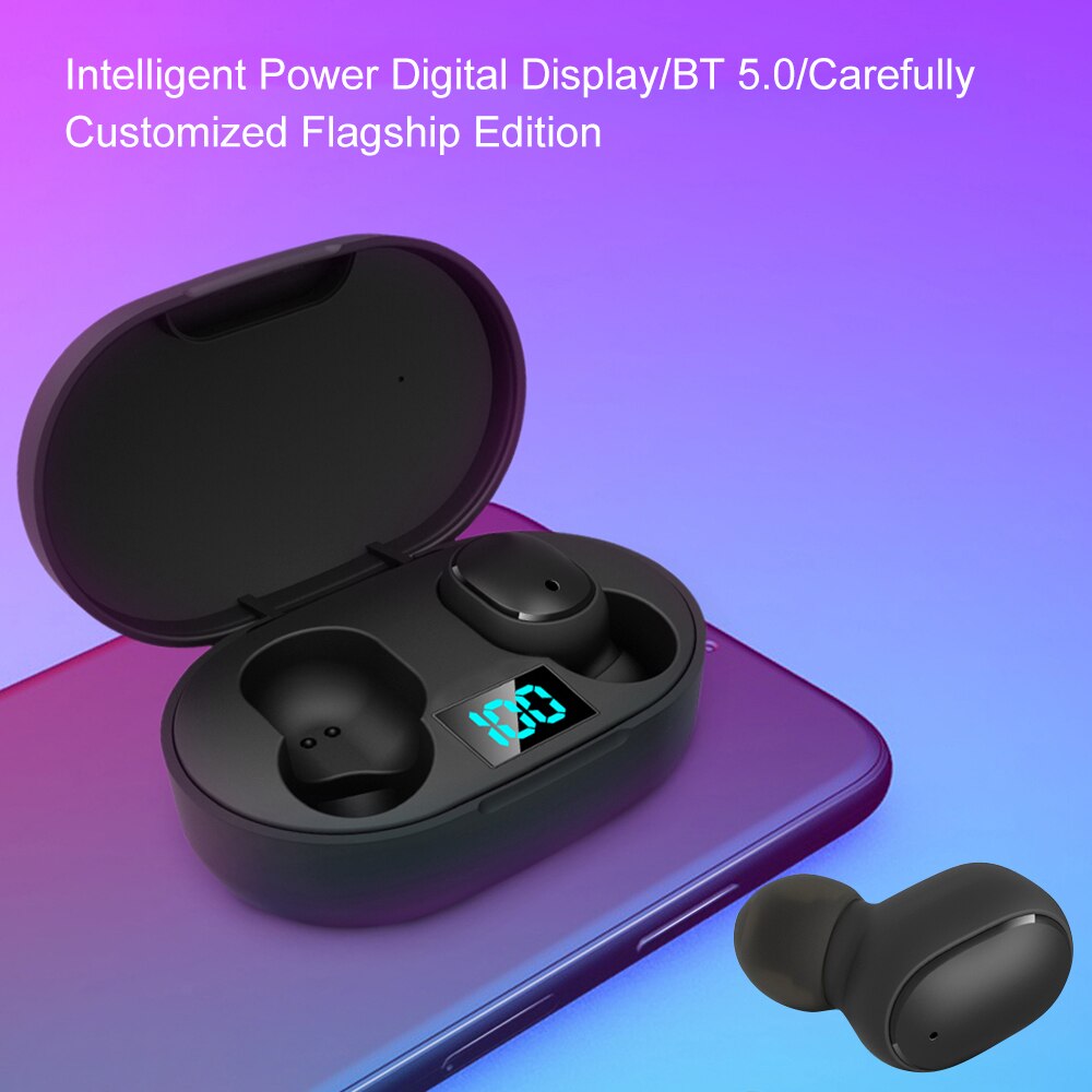 E6S TWS Earphone Wireless Headphones Bluetooth 5.0 Headset Sports Earbuds with 280mAh Charging Box Support Voice Assistant