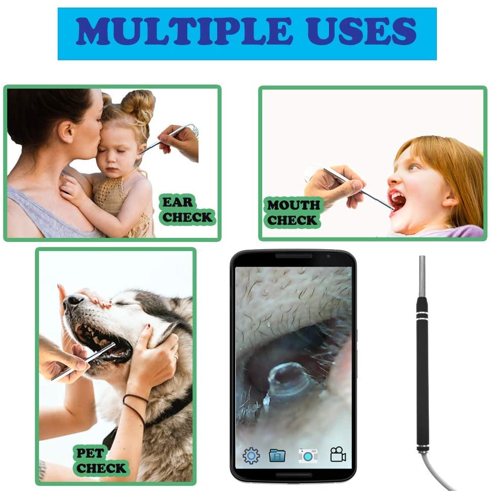 Ear Cleaning Endoscope 5.5mm Medical Otoscope Earpick Spoon Usb c Smart Visual Nose Inspection Scope Camera for Android Phone Pc