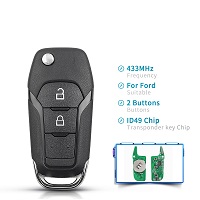 EB3T-15K601-BA ID49 Chip For Ford Ranger F150 F250 2015 2016 2017 2018 Fob FSK 433MHz 2 Buttons Flip Smart Remote Car Key