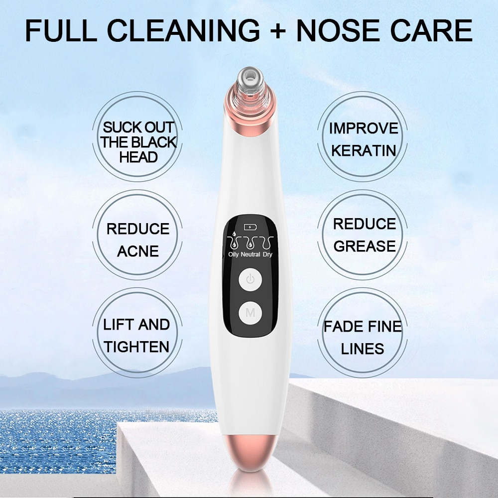 Electric Acne Blackhead Remover Point Noir Vacuum Extractor Tool Nano Facial Sprayer Steamer Humidifier Black Spots Pore Cleaner