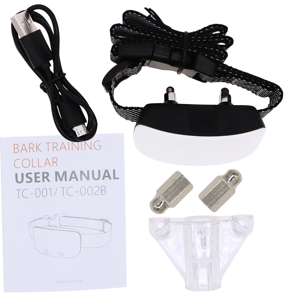 Electric Bark training collar Waterproof anti bark dog collar beep vibration shock 7 level no barking Rechargeable collar