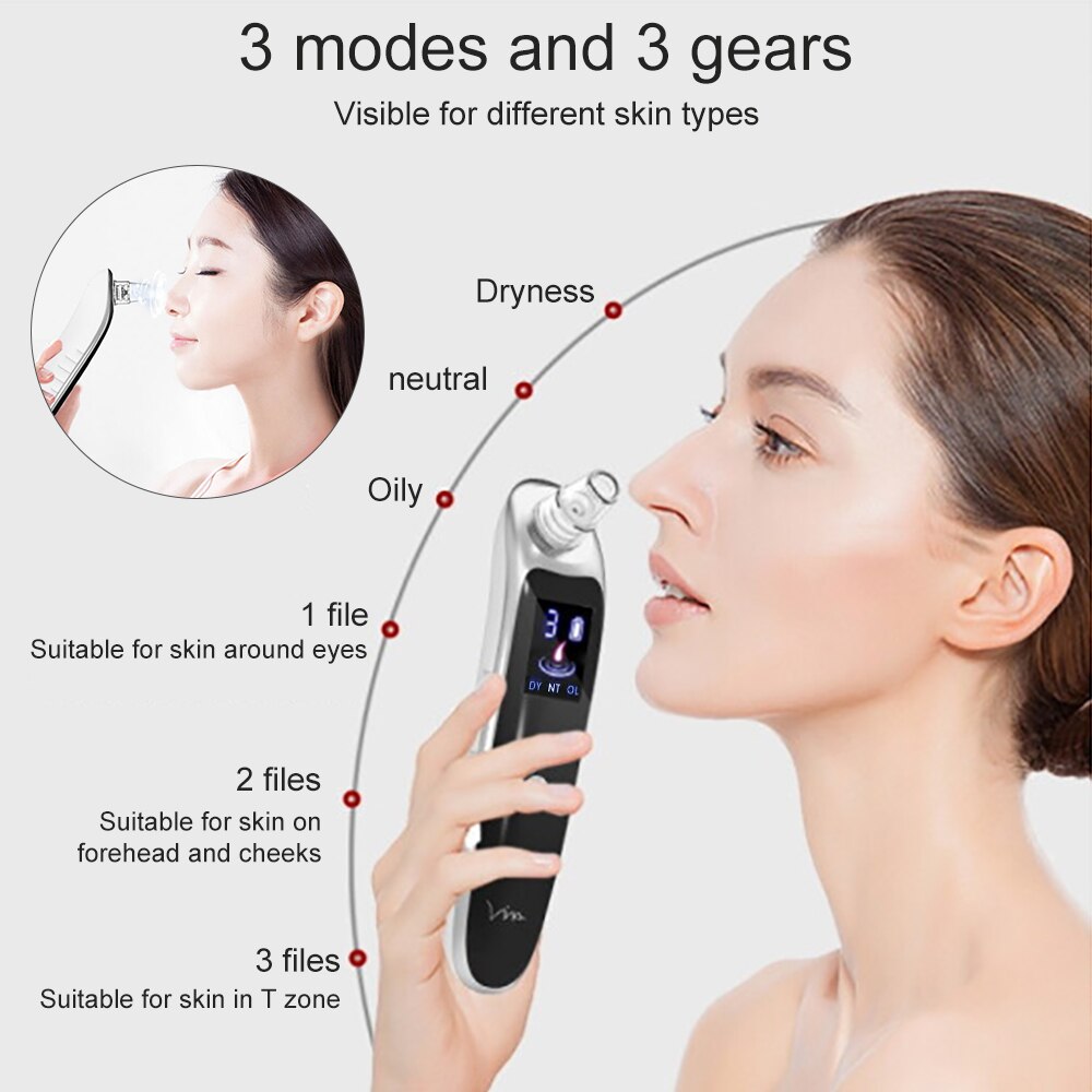 Electric Blackhead Remover Pore Acne Vacuum Cleaner Nose Face Deep Cleansing Suction Machine Skin Care Tools Beauty Instrument