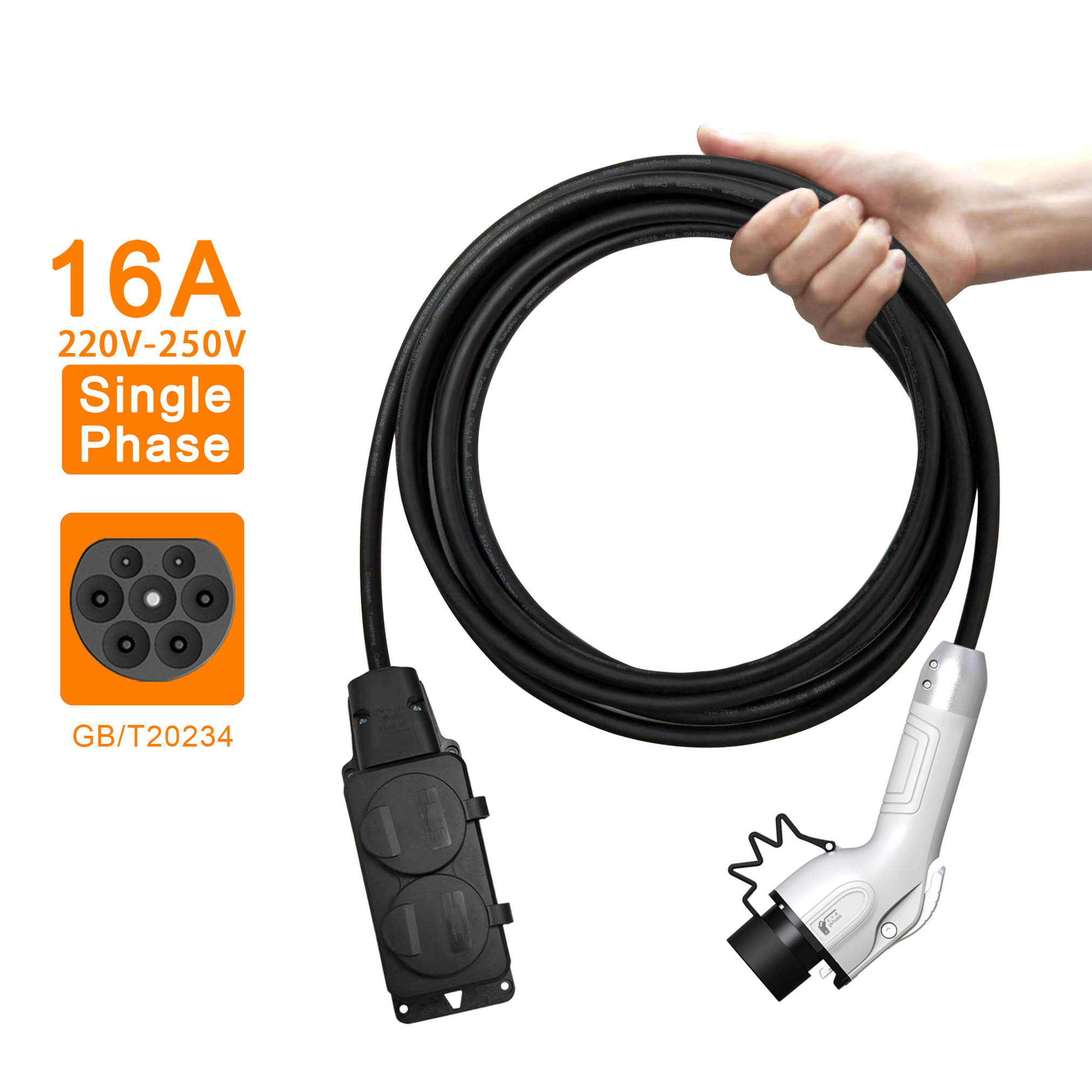 Electric Car Side Discharge Plug EV Type2 16A Charger Cable with EU Socket Outdoor Power Station( need car supports V2L)