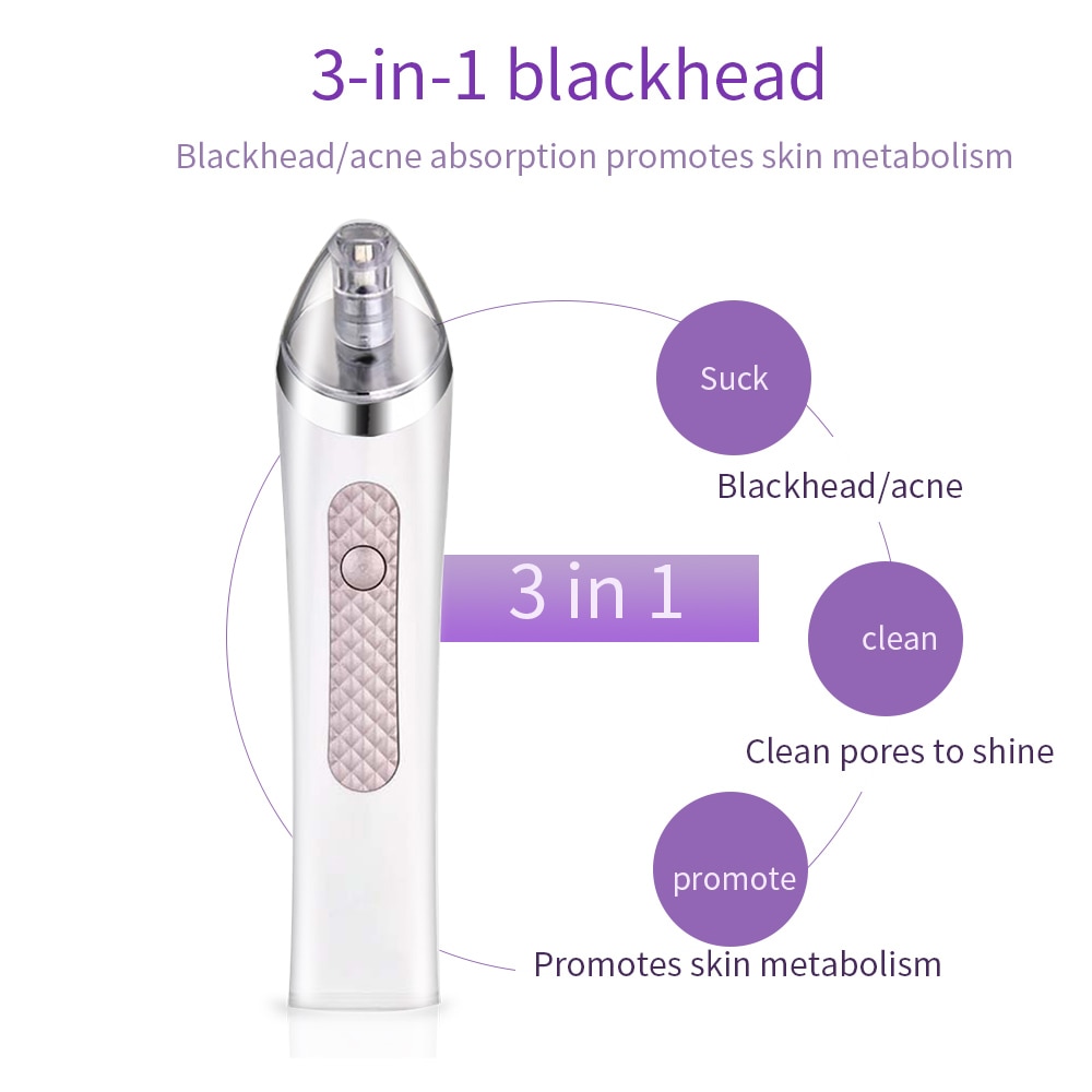 New Electric Facial Vacuum Blackhead Remover Skin Care Acne Pore Cleaner USB Rechargeable Facial Vacuum Cleaner Beauty Skin Tool