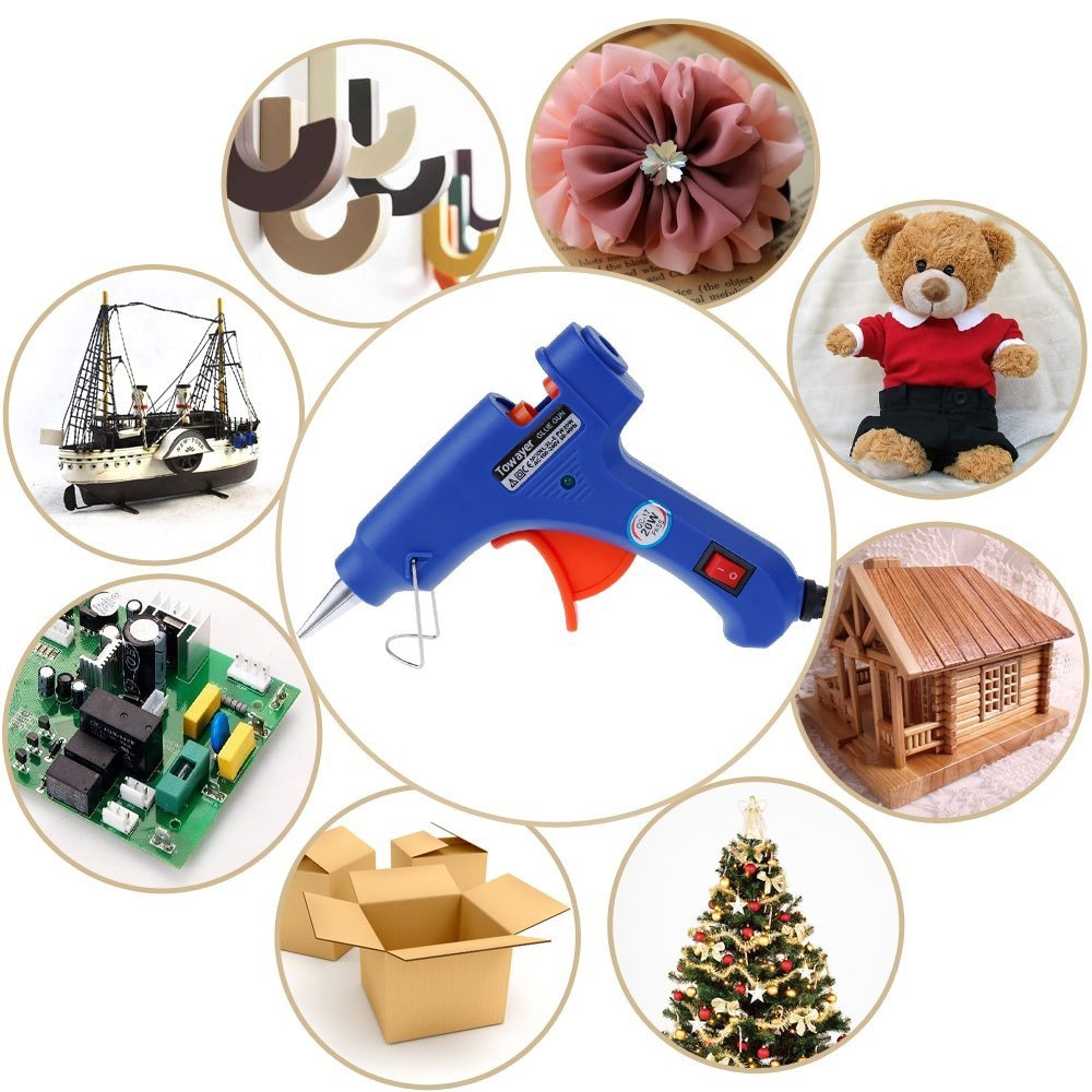 20W Glue Gun with 7*100MM Hot Glue Sticks Mini Hot Melt Glue Gun Industrial DIY Thermo Electric Gun Heat Temperature Repair Tool