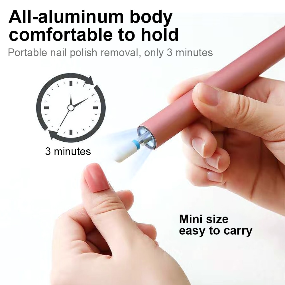 Electric Portable Manicure Machine Set Led Mini Nail Drill Pen Bits Cutter for Removing Gel Varnish Nail Pedicure Grinding Tools