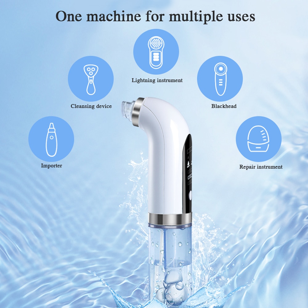 Electric Small Bubble Blackhead Remover USB Rechargeable Water Cycle Pore Acne Pimple Removal Vacuum Suction Facial Cleaner Tool