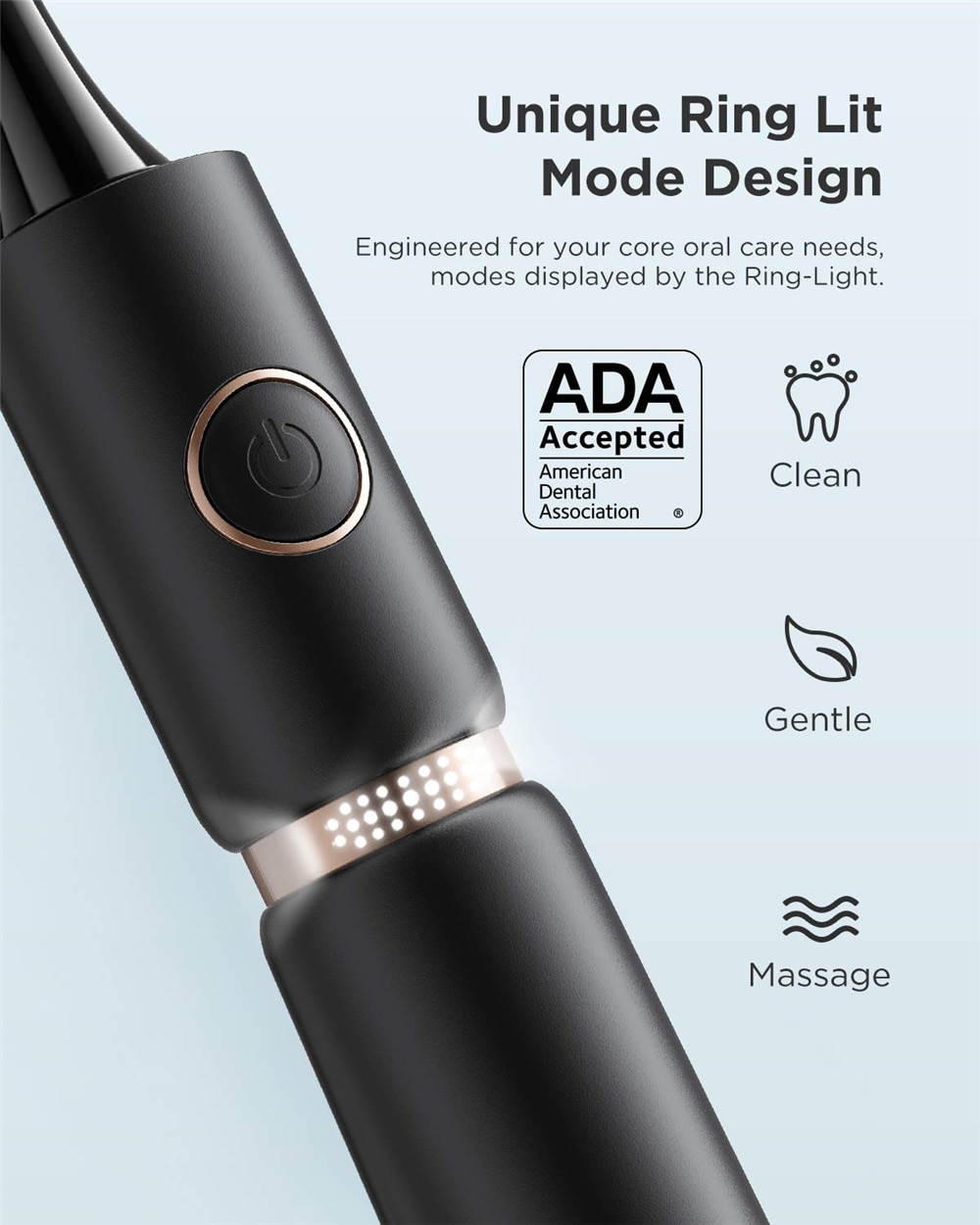 Electric Sonic Toothbrush Waterproof Powerful Fast Charging Smart Timer with 8 Replacement Heads Travel Case High-Tech