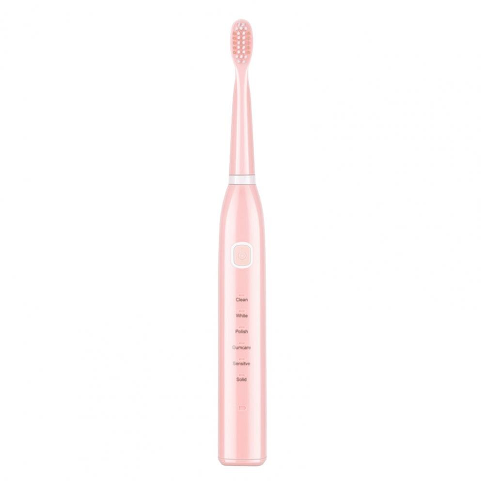 Solid Color  Automatic 6 Modes Electric Sonic Toothbrush Low Voltage Motor Toothbrush One-button Start   for Home