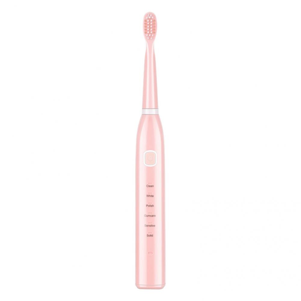 Solid Color  Automatic 6 Modes Electric Sonic Toothbrush Low Voltage Motor Toothbrush One-button Start   for Home