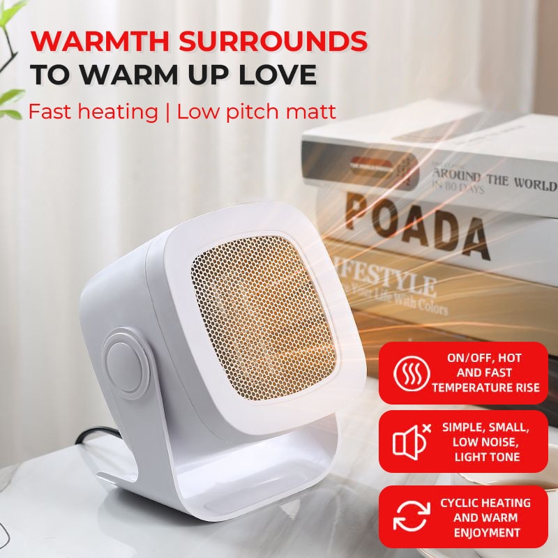 Portable Electric Space Heater 2 Gear PTC Fast Heating Ceramic Room Small Heater for Bedroom, Office &Indoor Use Warm air blower