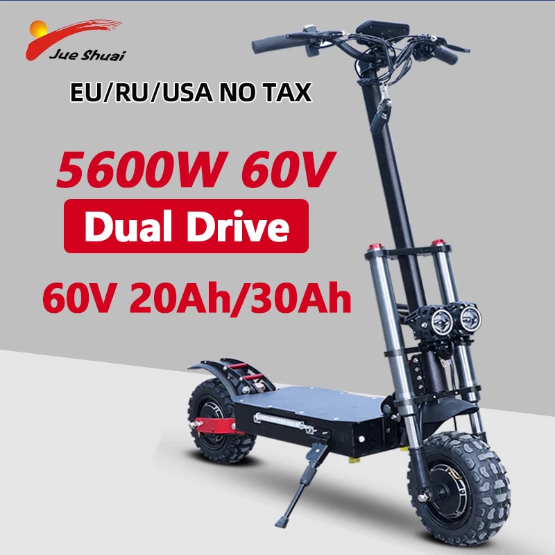 60V 5600w Electric step Scooter Motor Wide Off Road Tire Samsung Lithium Battery with Seat Folding Sea Mountain elektro scooter