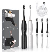 Electric Toothbrush Sonic 6-speed Adult Household Soft Hair IPX7 USB Rechargeable Waterproof Couple Electric Toothbrush