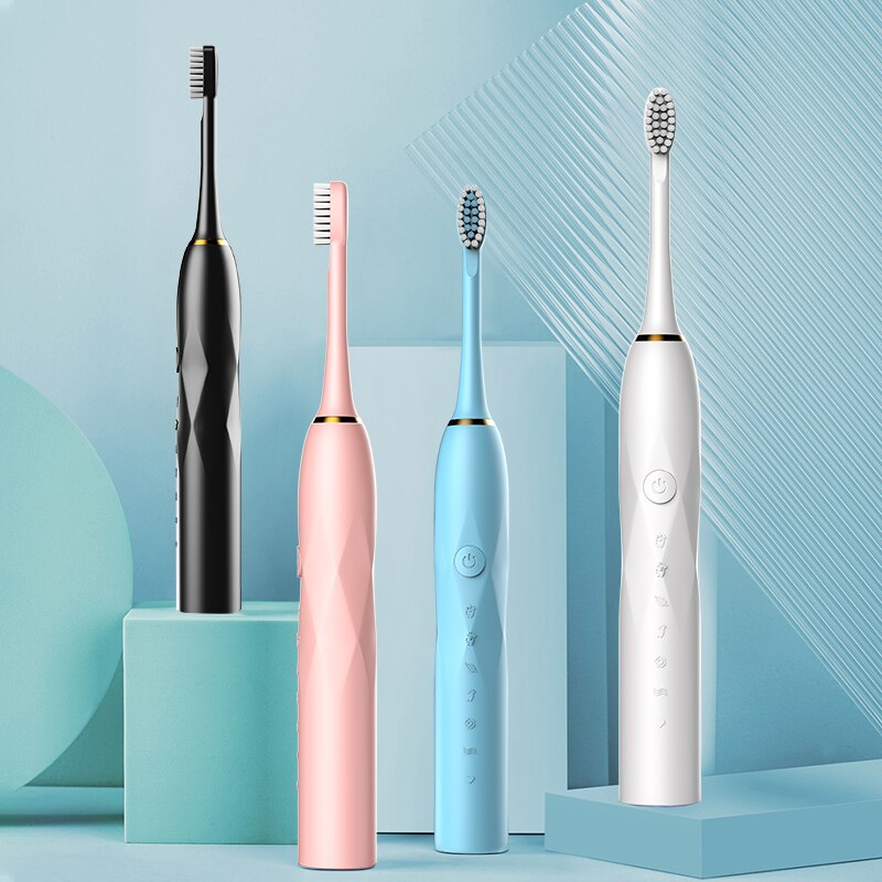 Electric Toothbrush Sonic 6-speed Adult Household Soft Hair IPX7 USB Rechargeable Waterproof Couple Electric Toothbrush