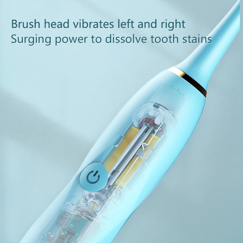 Electric Toothbrush Sonic 6-speed Adult Household Soft Hair IPX7 USB Rechargeable Waterproof Couple Electric Toothbrush