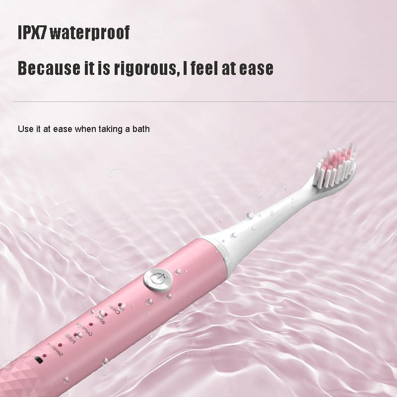 Waterproof Smart 5-speed Electric Toothbrush Adult Rechargeable Sonic Brushing Vibration DuPont Soft Toothbrush