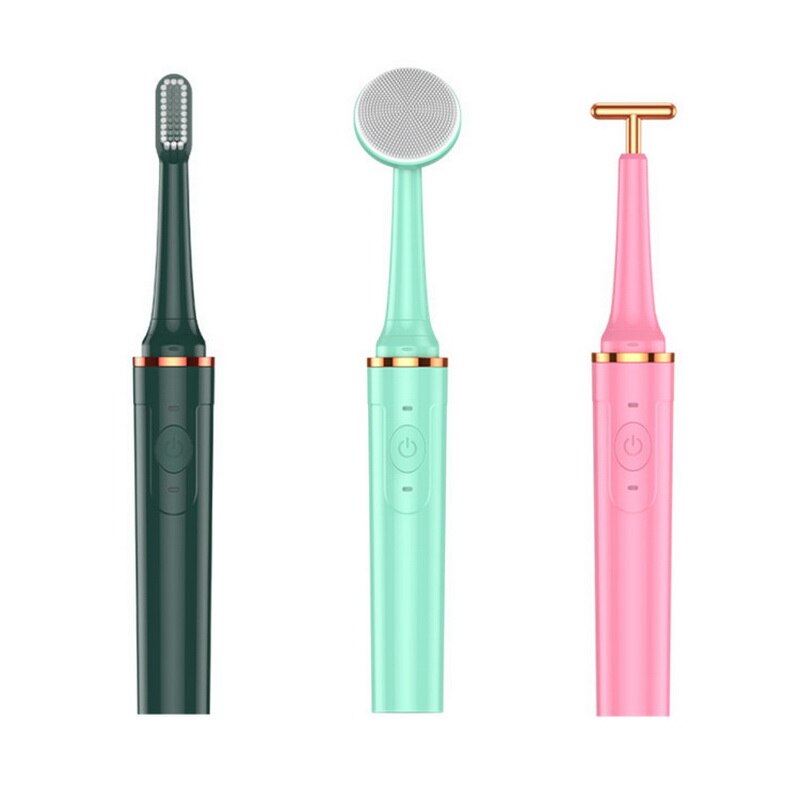 New 3-in-1 Electric Toothbrush Fully Automatic Sonic Induction Toothbrush DuPont Antibacterial Toothbrush Head Cleansing Beauty