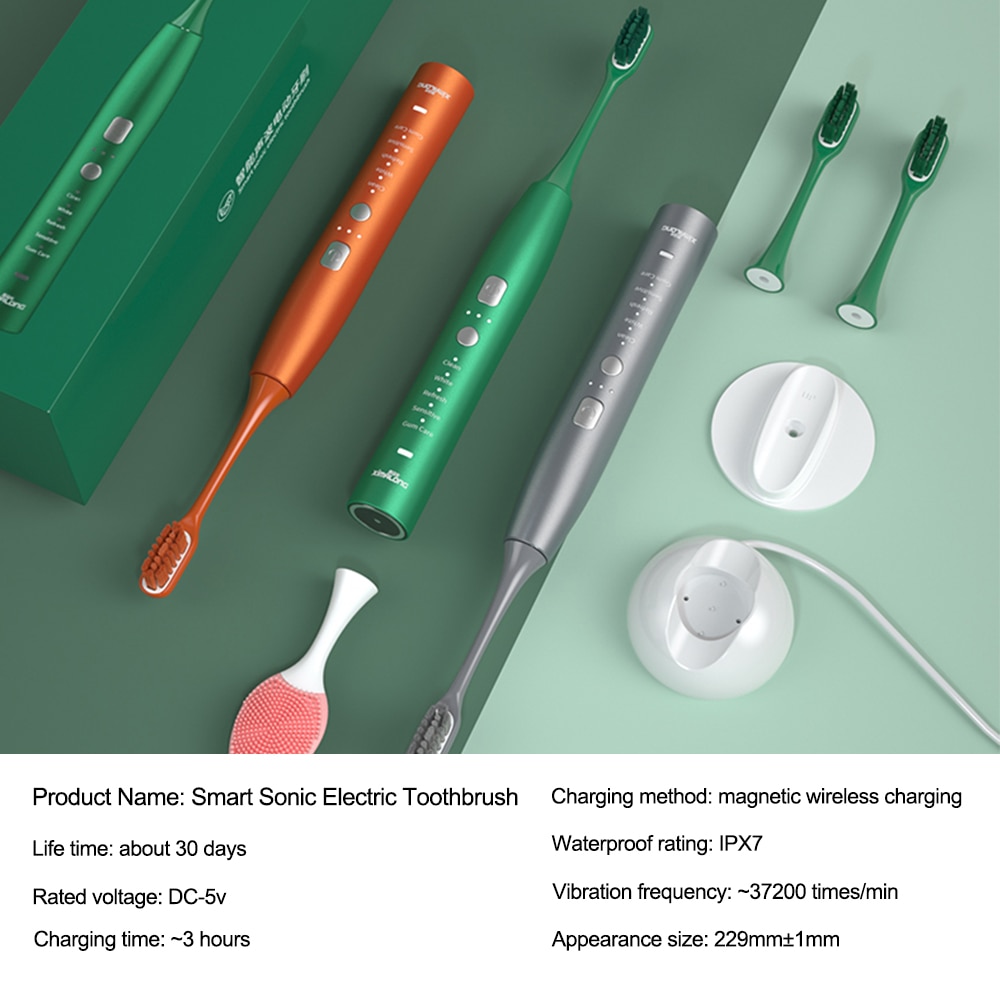 Electric Toothbrush Bamboo Toothbrushes Accessorie Tongue Scraper Levitation Sonic Smart ReChargeable Base Adult Home Waterproof