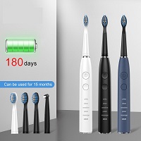 Electric Toothbrush SG-575 Sonic Clean Teeth 5 Clean Modes USB Recharageable 4 Replacement Brush Heads + 1 Indental Brush