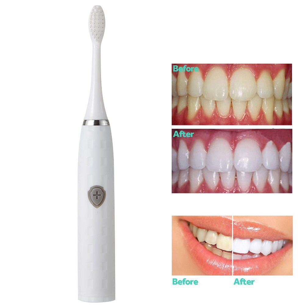 3-in-1 Electric Toothbrush Waterproof Upgraded Sonic Smart Replaceable Non-rechargeable Adult Soft Fur Electric Toothbrush