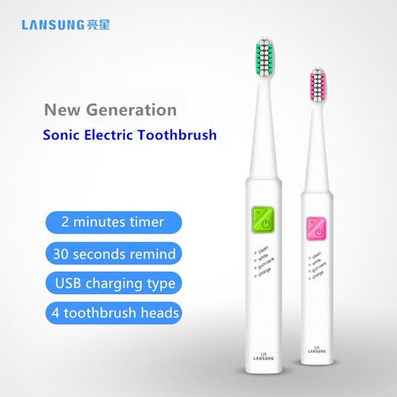 A39plus Upgrade U1 Electric Toothbrush Ultrasonic Electric Toothbrush DC 5V USB Rechargeable Battery Sonic Toothbrush