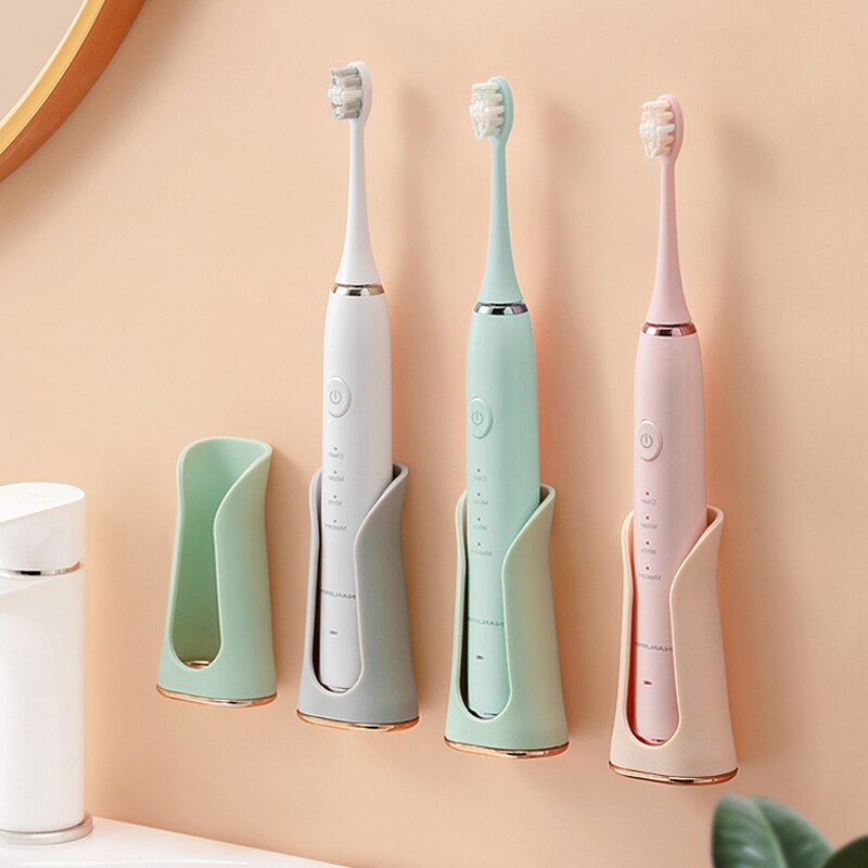 Electric Toothbrush Holders Wall-Mounted Punch-free Silicone Mop Rack Hanger Organizer Hooks Bathroom Accessories Storage