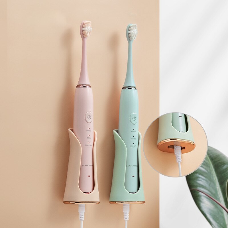 Electric Toothbrush Holders Wall-Mounted Punch-free Silicone Mop Rack Hanger Organizer Hooks Bathroom Accessories Storage