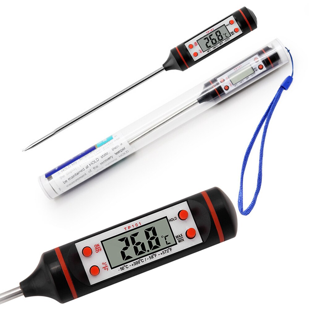 Electronic Digital Food Thermometer 304 Stainless Steel Probe Liquid Barbecue Baking Oil Temperature Meter TP101