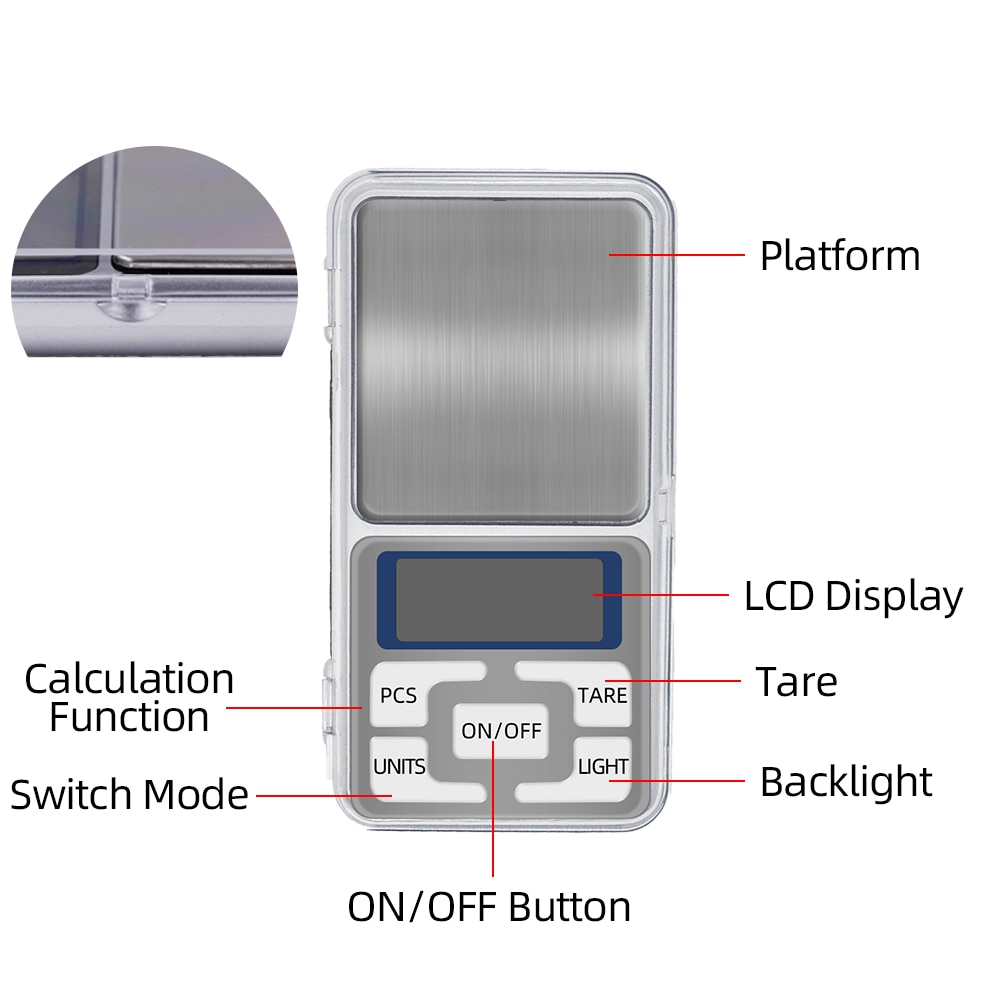 High Precision 500g 0.1g Electronic Weight Scale Digital Pocket Jewelry Diamond Balance with retail box Backlight For Kitchen