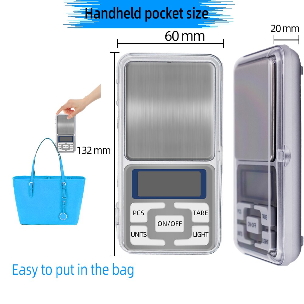 High Precision 500g 0.1g Electronic Weight Scale Digital Pocket Jewelry Diamond Balance with retail box Backlight For Kitchen