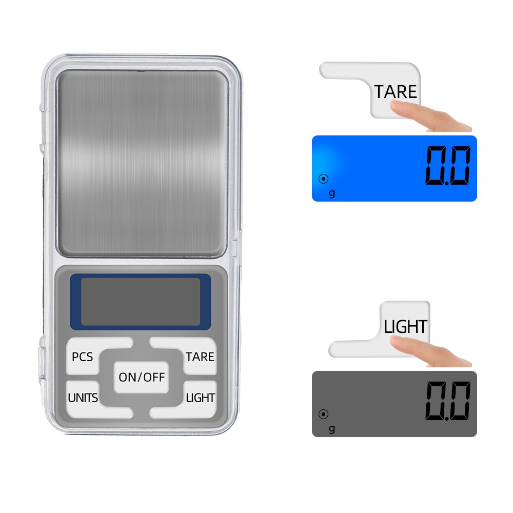 High Precision 500g 0.1g Electronic Weight Scale Digital Pocket Jewelry Diamond Balance with retail box Backlight For Kitchen
