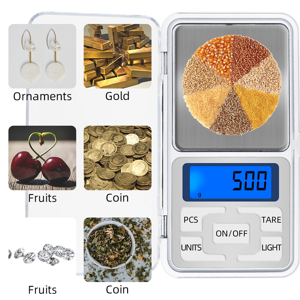 High Precision 500g 0.1g Electronic Weight Scale Digital Pocket Jewelry Diamond Balance with retail box Backlight For Kitchen