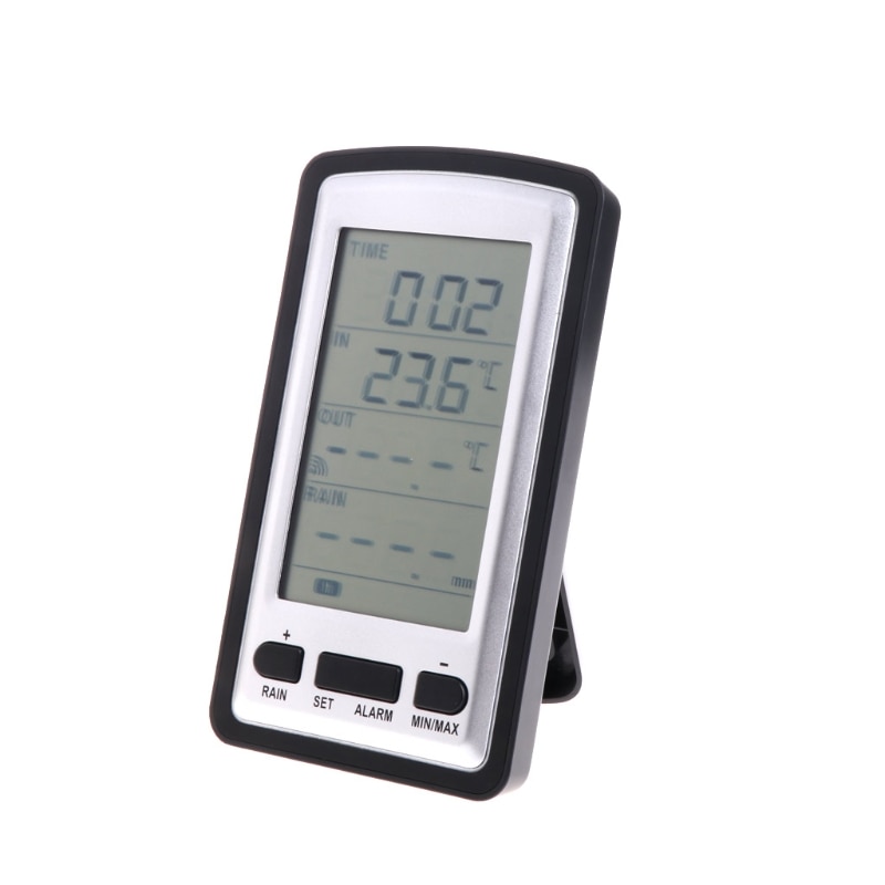 Electronic Wireless Rain Gauge Rain Meter Indoor Outdoor Digital Temperature Meter Weather Station Rainfall Statistics Recorder