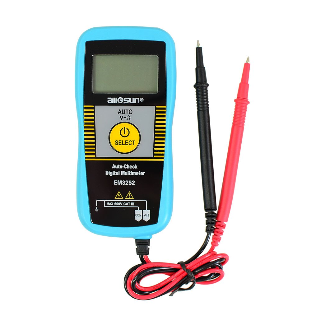 EM3252 Auto Ranging Pocket Multimeter Digital Voltmeter Resistance Frequency Capacitance Continuity 7-Modes Tester